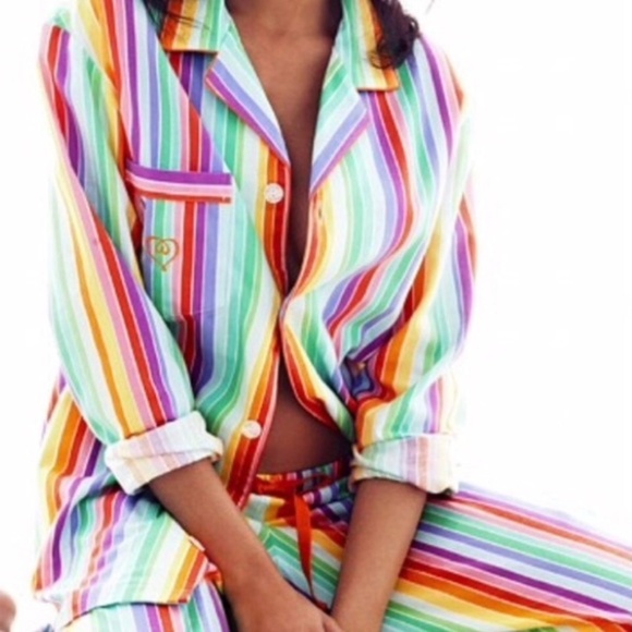 Victoria's Secret Other - Victoria's Secret Rainbow Flannel Pajamas